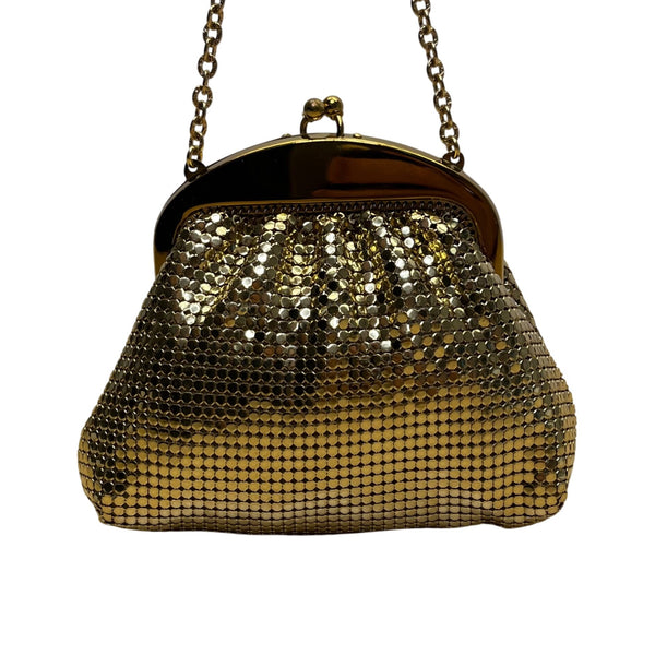 Whiting & Davis Co Women’s Gold Mesh Metal Frame Evening Coin Purse Size S