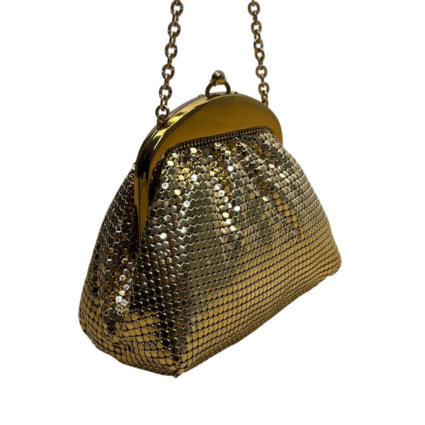 Whiting & Davis Co Women’s Gold Mesh Metal Frame Evening Coin Purse Size S