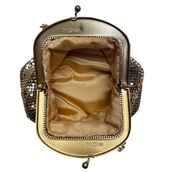 Whiting & Davis Co Women’s Gold Mesh Metal Frame Evening Coin Purse Size S
