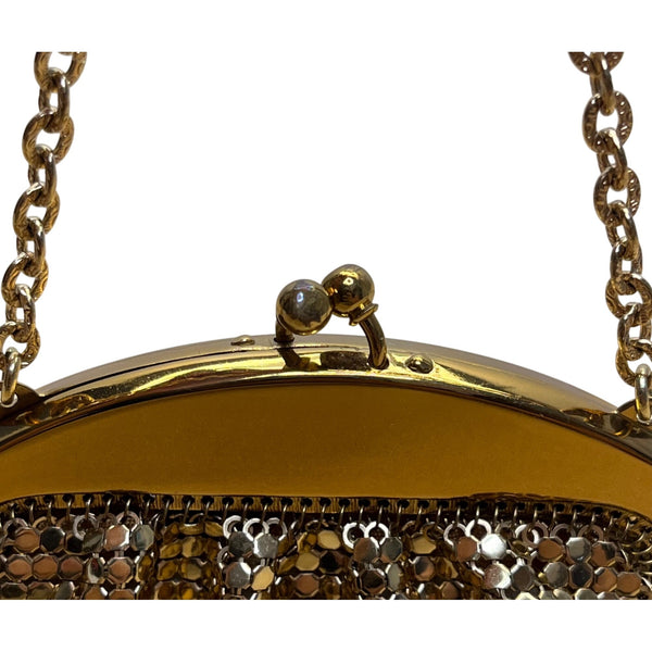 Whiting & Davis Co Women’s Gold Mesh Metal Frame Evening Coin Purse Size S