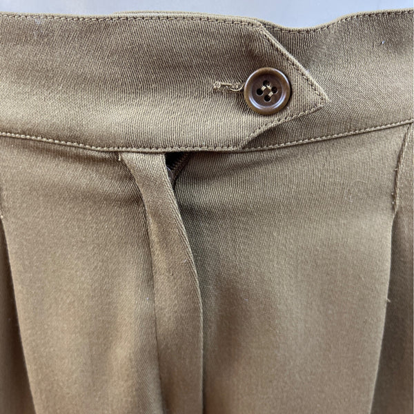 MaxMara High-Waisted Pleated Women’s Brown Shorts Button Zip Closure Sz 4