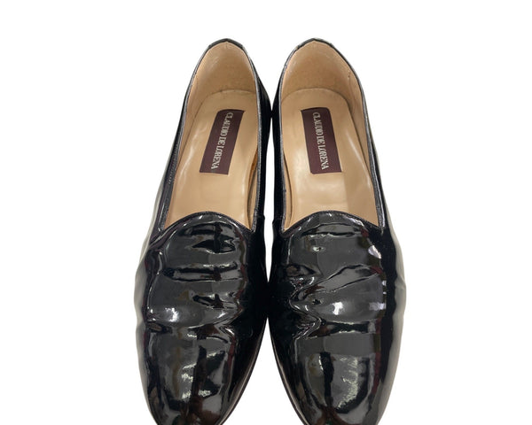 Claudio De Lorena Mens Black Leather Dress Shoes Size 10.5 Made In Spain