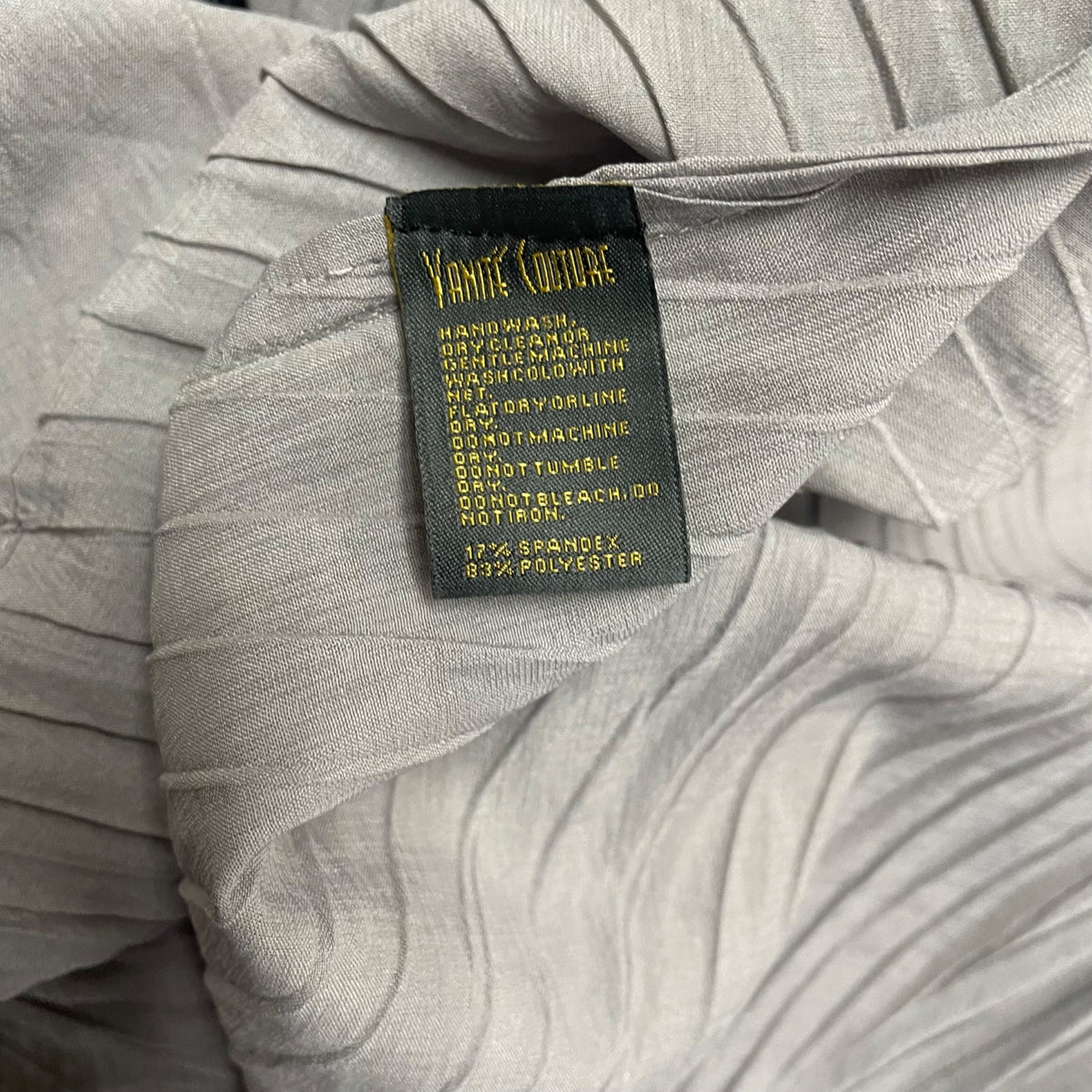 Vannie Couture Women’s Grey Ombre Pleated Midi Dress Stretch One Size Fits Most