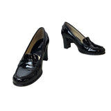 Michael Kors Women's Black Leather Bayville Heeled Loafer Sz 9M