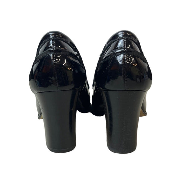Michael Kors Women's Black Leather Bayville Heeled Loafer Sz 9M