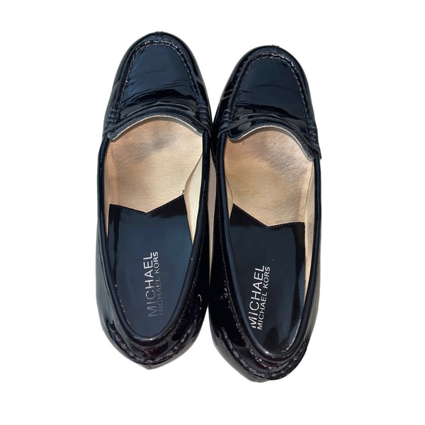 Michael Kors Women's Black Leather Bayville Heeled Loafer Sz 9M