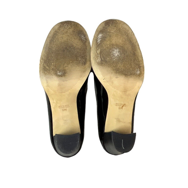 Michael Kors Women's Black Leather Bayville Heeled Loafer Sz 9M