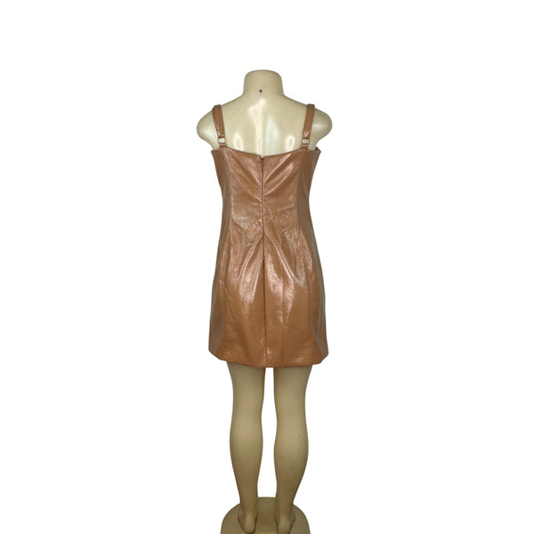 Meshki Faux Leather Strap Mini Dress Size M/L