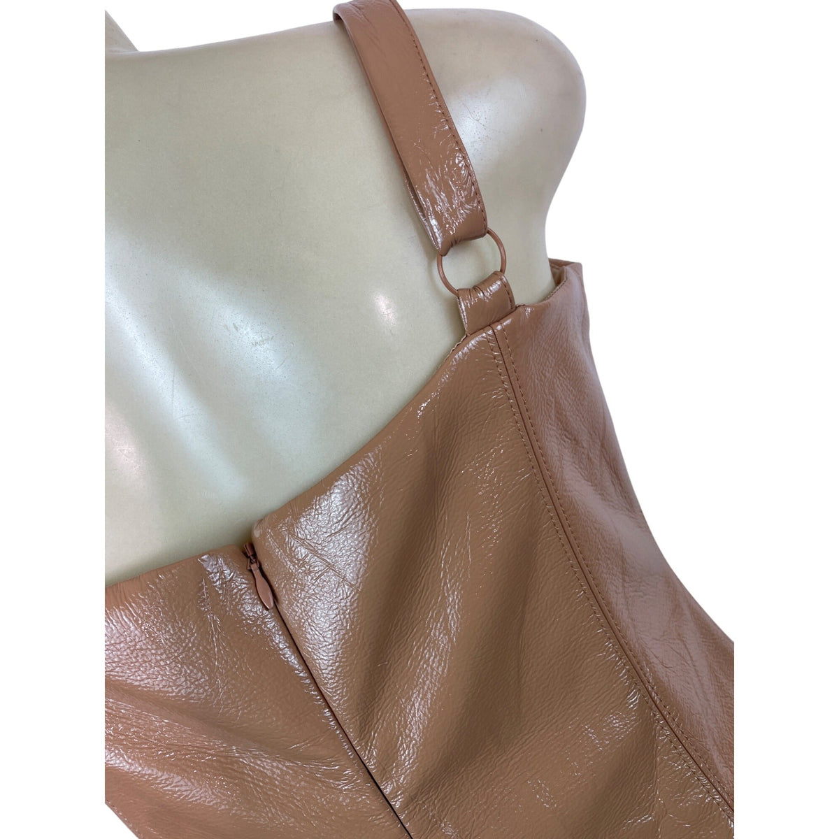 Meshki Faux Leather Strap Mini Dress Size M/L