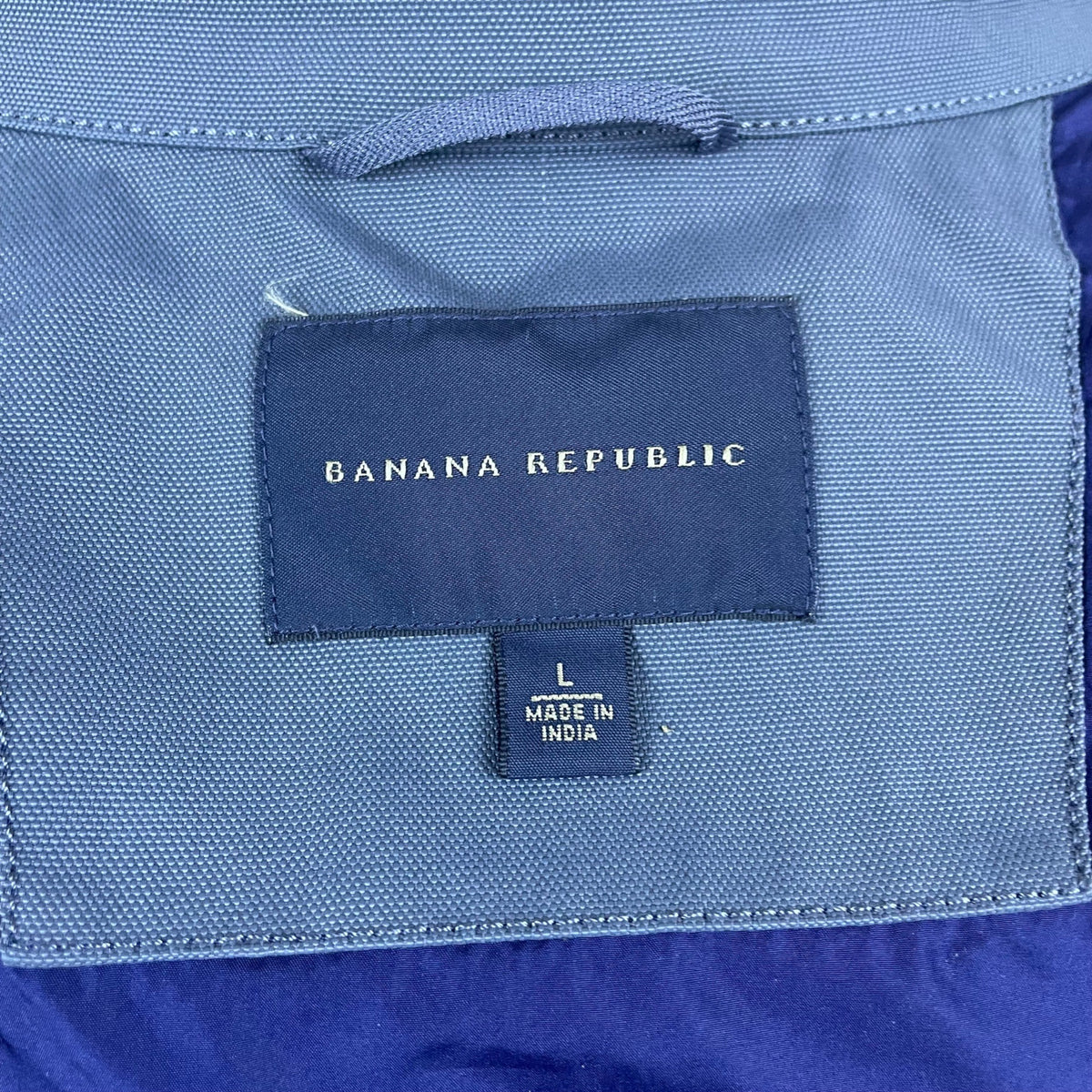 Banana Republic Mens Blue Acrylic Jacket Large Lightweight Zip-Up