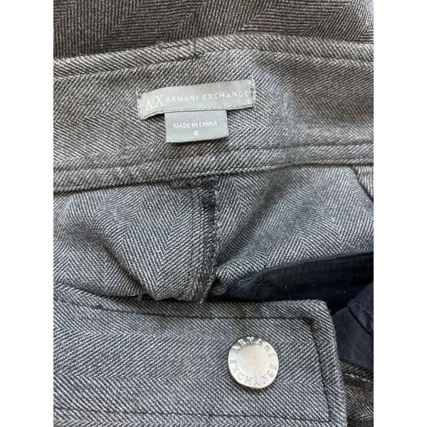 Armani Exchange Women's Gray Herringbone Modern Pants Sz 2