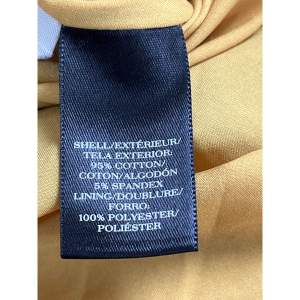 Ann Taylor Womens Yellow Pineapple Print Cotton Spandex Midi Skirt Size 0P