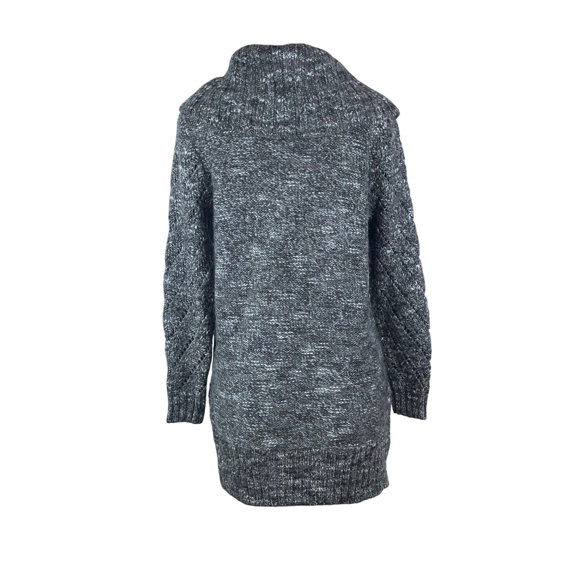 Ruff Hewn Cable Knit Gray Chunky Sweater Women Cowl Neck Tunic Size PM