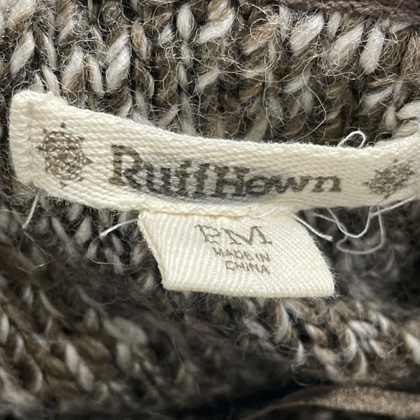 Ruff Hewn Cable Knit Gray Chunky Sweater Women Cowl Neck Tunic Size PM