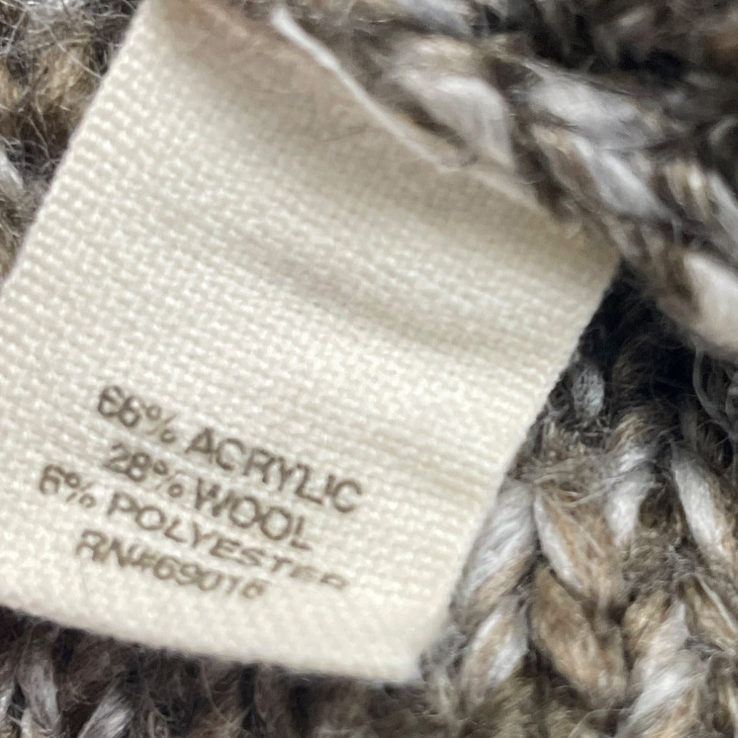 Ruff Hewn Cable Knit Gray Chunky Sweater Women Cowl Neck Tunic Size PM