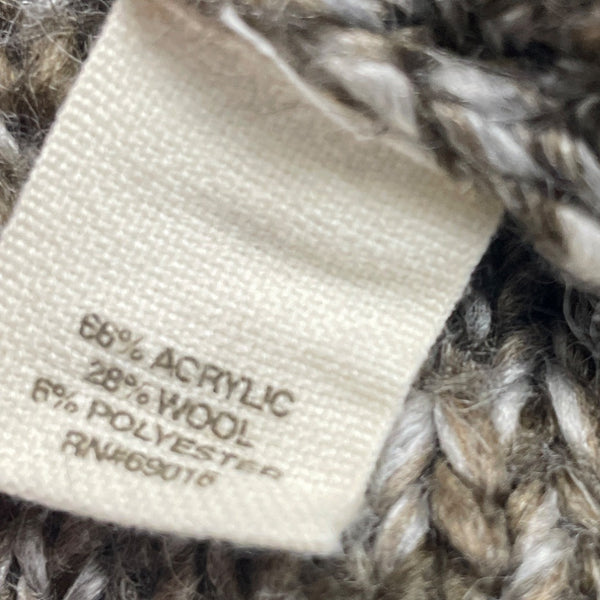 Ruff Hewn Cable Knit Gray Chunky Sweater Women Cowl Neck Tunic Size PM