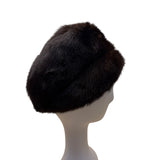 Vintage Amrose New York Brown Mink Fur Hat Satin Lining 22