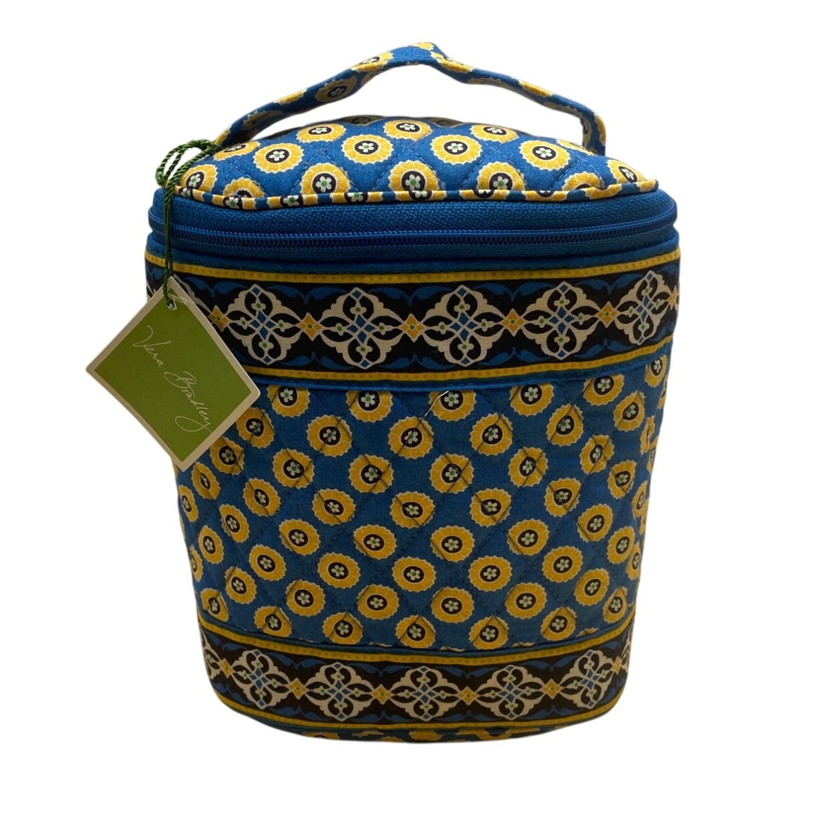 Vera Bradley Blue Cool Keeper Pattern Quilted & Eyeglass Case Set - New