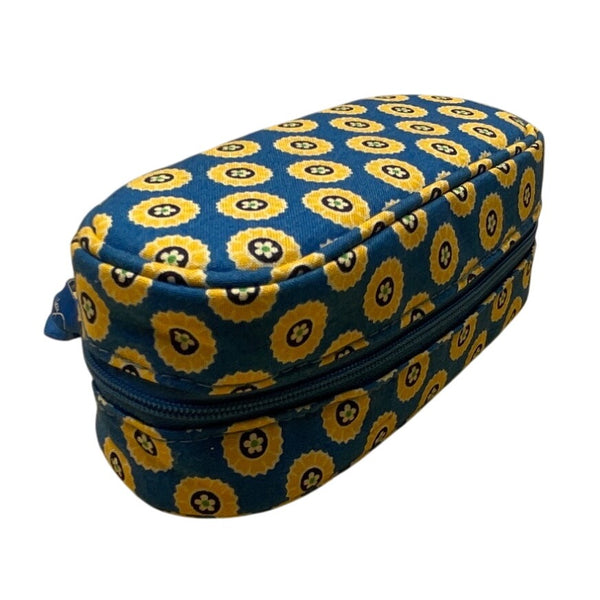 Vera Bradley Blue Cool Keeper Pattern Quilted & Eyeglass Case Set - New