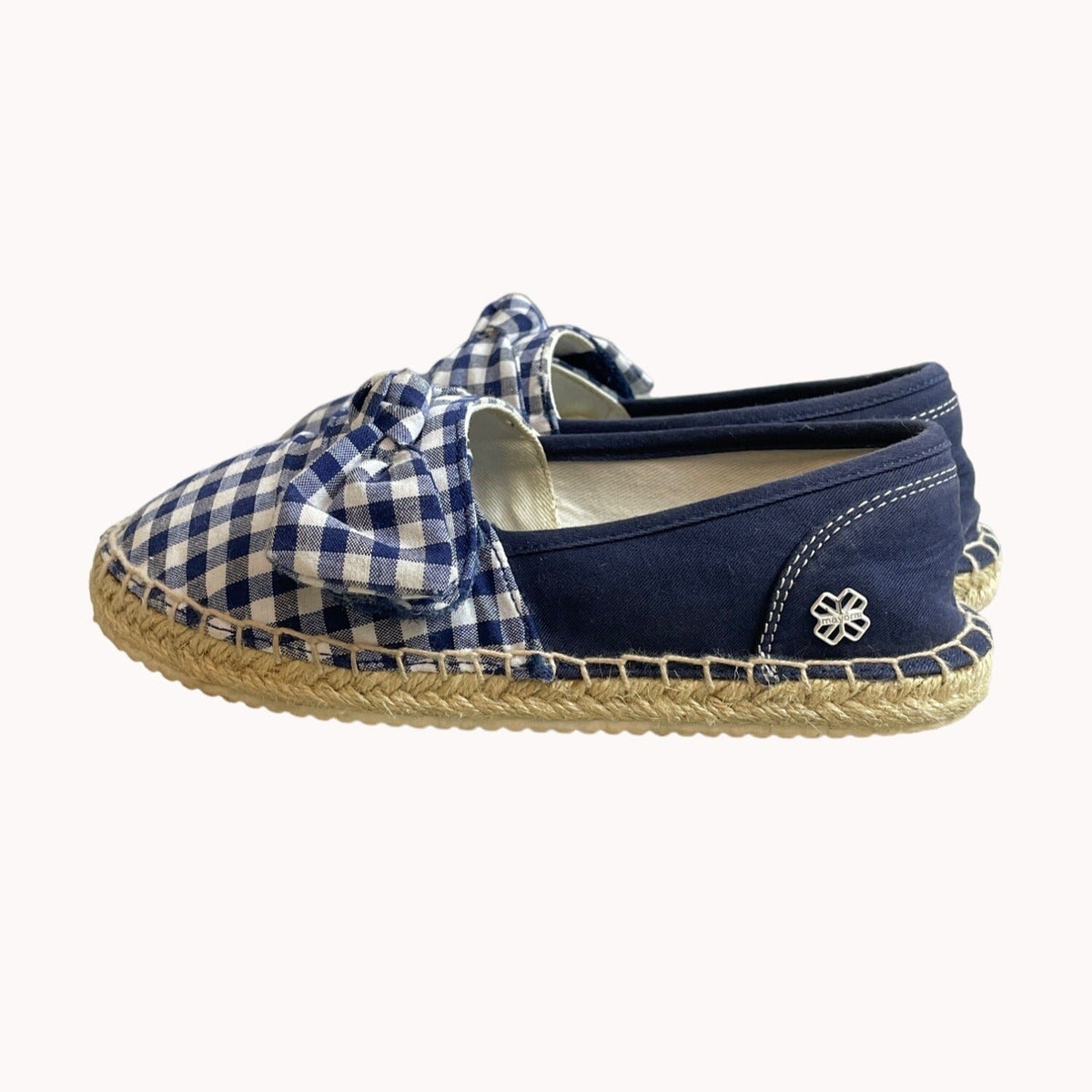 Mayoral Youth Girl's Marine Blue Vichy Alpargata Sz 11