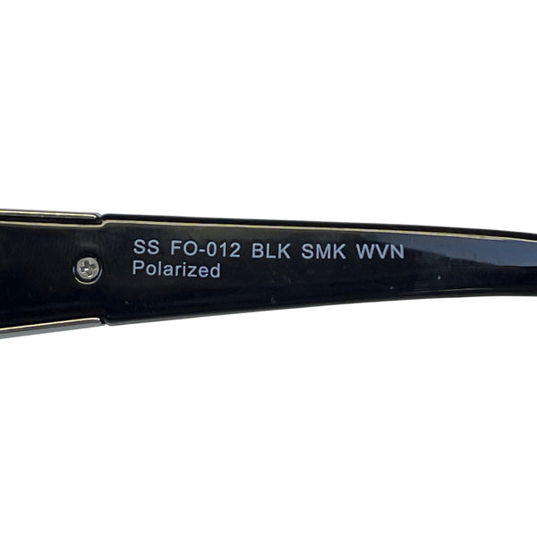 Foster Grant Mens Black Plastic Polarized Wraparound Sunglasses Solar Shield