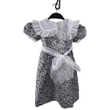 Sylvia Whyte For Bloomingdales Girls Black & White Floral Cotton Dress With Bow 4T