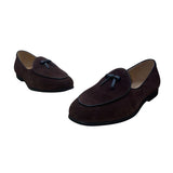 Journey West Womens Coffee Suede Bow Detail Loafers Size 7M - New