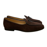 Journey West Womens Coffee Suede Bow Detail Loafers Size 7M - New