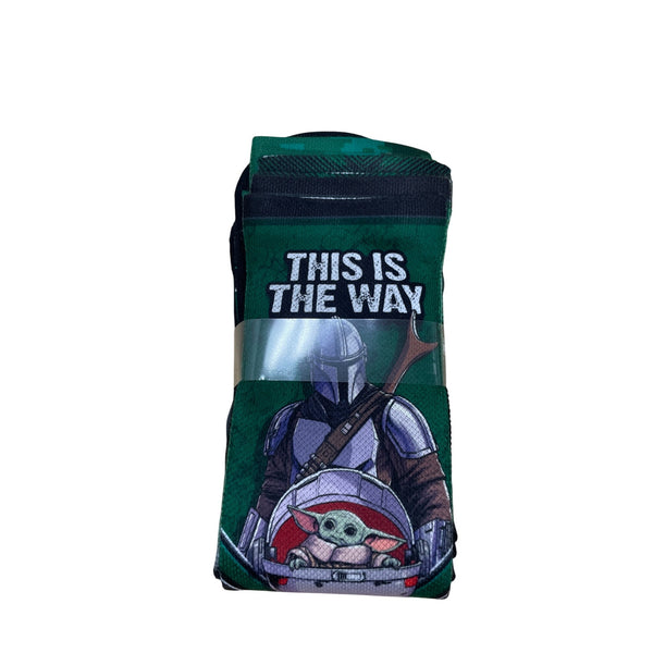 RockEm Adult Green & Black The Mandalorian Grogu Crew Socks One Size