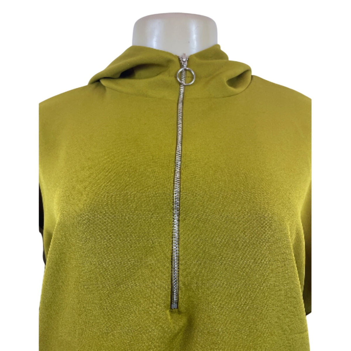 Zara Colorblock Hooded Pullover Jacket With Half Zip & Drawstring Hem Size M