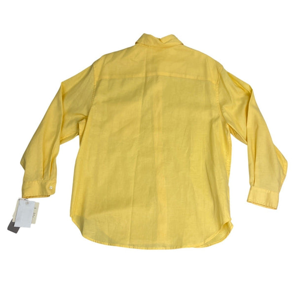 Jones New York Sport Yellow Linen Button-Up Shirt Size L