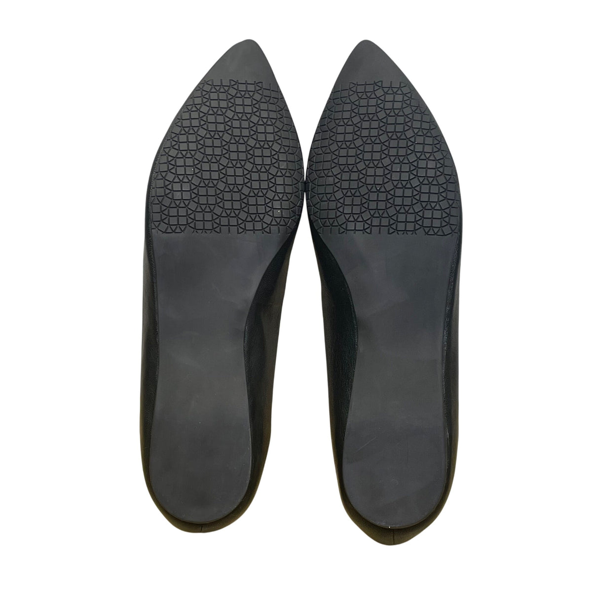 Audrey Brooke Women’s Black Leather Cici Taper Toe Flat Shoes Size 8M