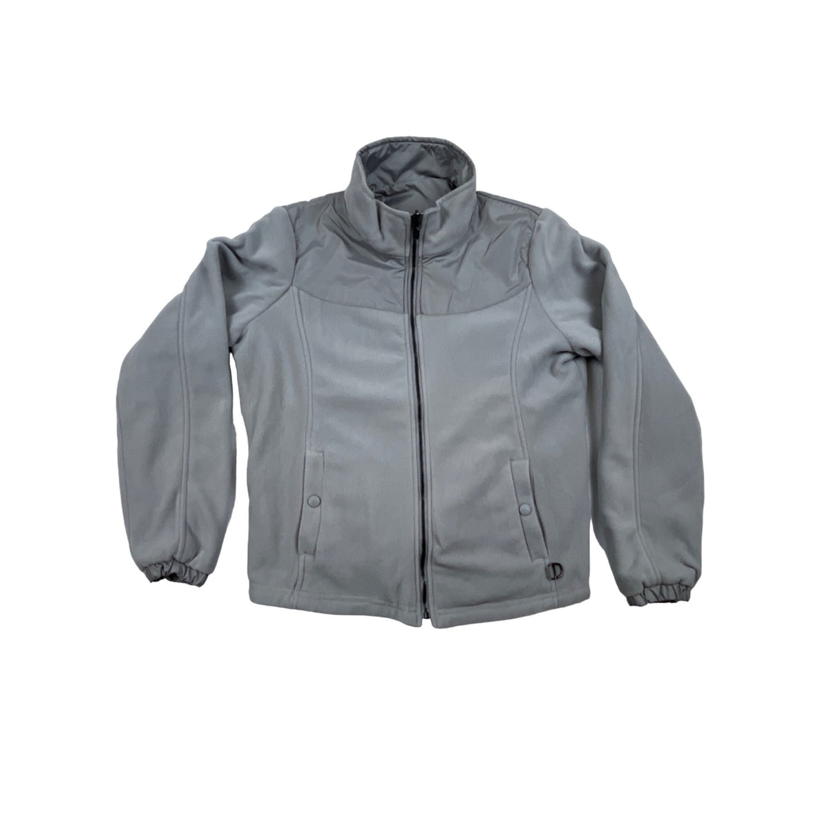 Koret Womens Medium Gray Full-Zip Fleece Jacket With Quilted Panels & Pockets