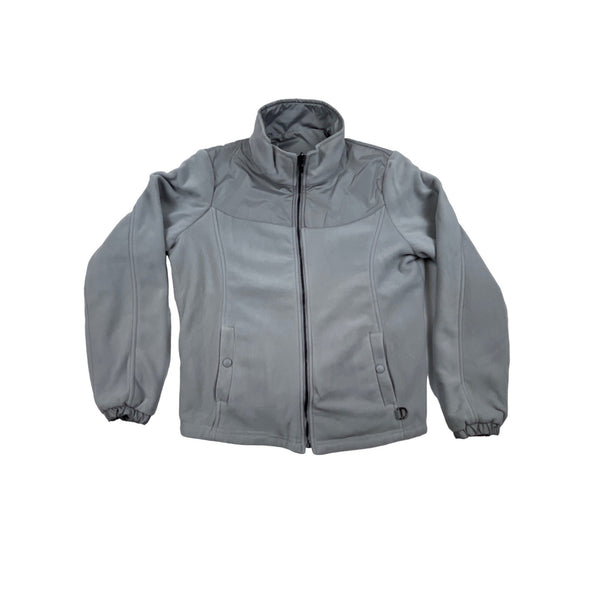 Koret Womens Medium Gray Full-Zip Fleece Jacket With Quilted Panels & Pockets