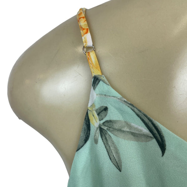 Peach Love Women's Teal Tropical Wrap Maxi Dress Sz S