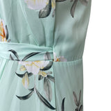 Peach Love Women's Teal Tropical Wrap Maxi Dress Sz S