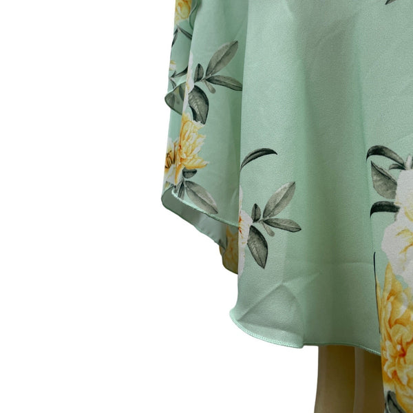 Peach Love Women's Teal Tropical Wrap Maxi Dress Sz S
