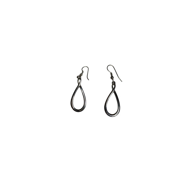 Teardrop gray Metal Womens Hook Earrings Lightweight Elegant Design