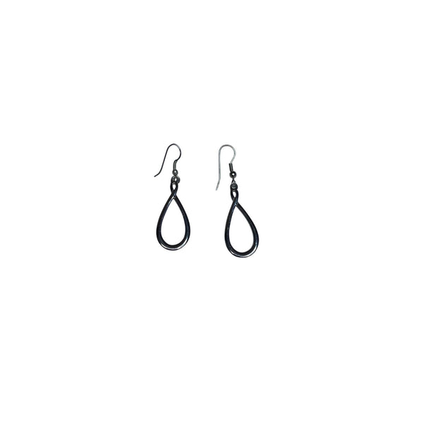 Teardrop gray Metal Womens Hook Earrings Lightweight Elegant Design