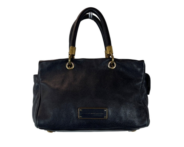 Marc By Marc Jacobs Black Leather Satchel Bag With Gold Hardware