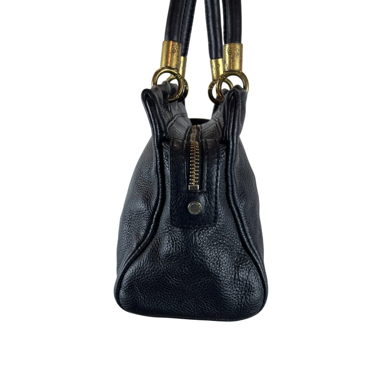 Marc By Marc Jacobs Black Leather Satchel Bag With Gold Hardware
