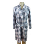 Womens Ralph Lauren Plaid Belted Robe With Pockets Soft Gray & Pink Sz XS