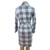 Womens Ralph Lauren Plaid Belted Robe With Pockets Soft Gray & Pink Sz XS