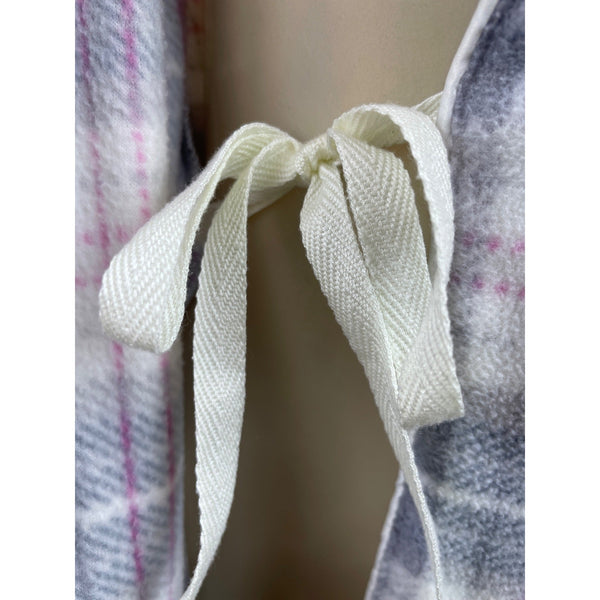 Womens Ralph Lauren Plaid Belted Robe With Pockets Soft Gray & Pink Sz XS