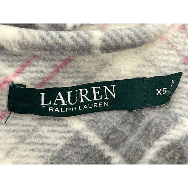 Womens Ralph Lauren Plaid Belted Robe With Pockets Soft Gray & Pink Sz XS
