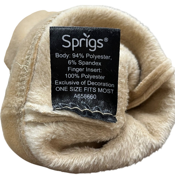 Sprigs Womens Beige Polyester Blend Touchscreen Gloves OS Stylish Warm