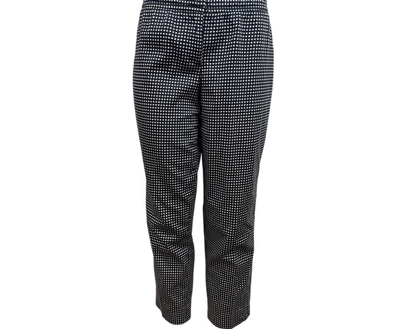 Talbots Women's Black Straight Ankle Pants With White Polka Dots Sz 8