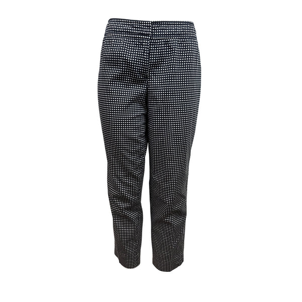 Talbots Women's Black Straight Ankle Pants With White Polka Dots Sz 8
