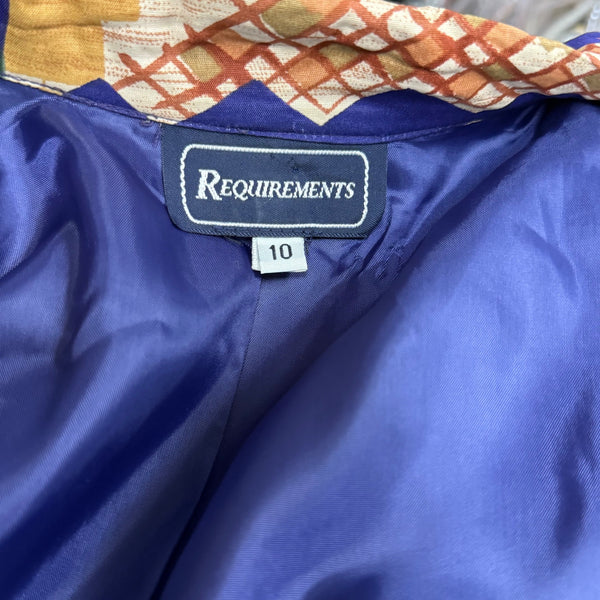 Requirements Women's Multicolor Abstract Print Blazer Size 10