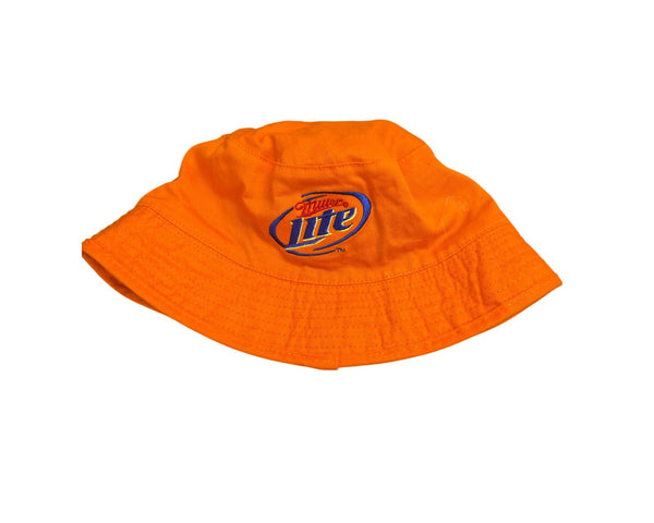 Miller Lite Baltimore Orioles Orange Cotton Bucket Hat Logo Detail All-Season Unisex